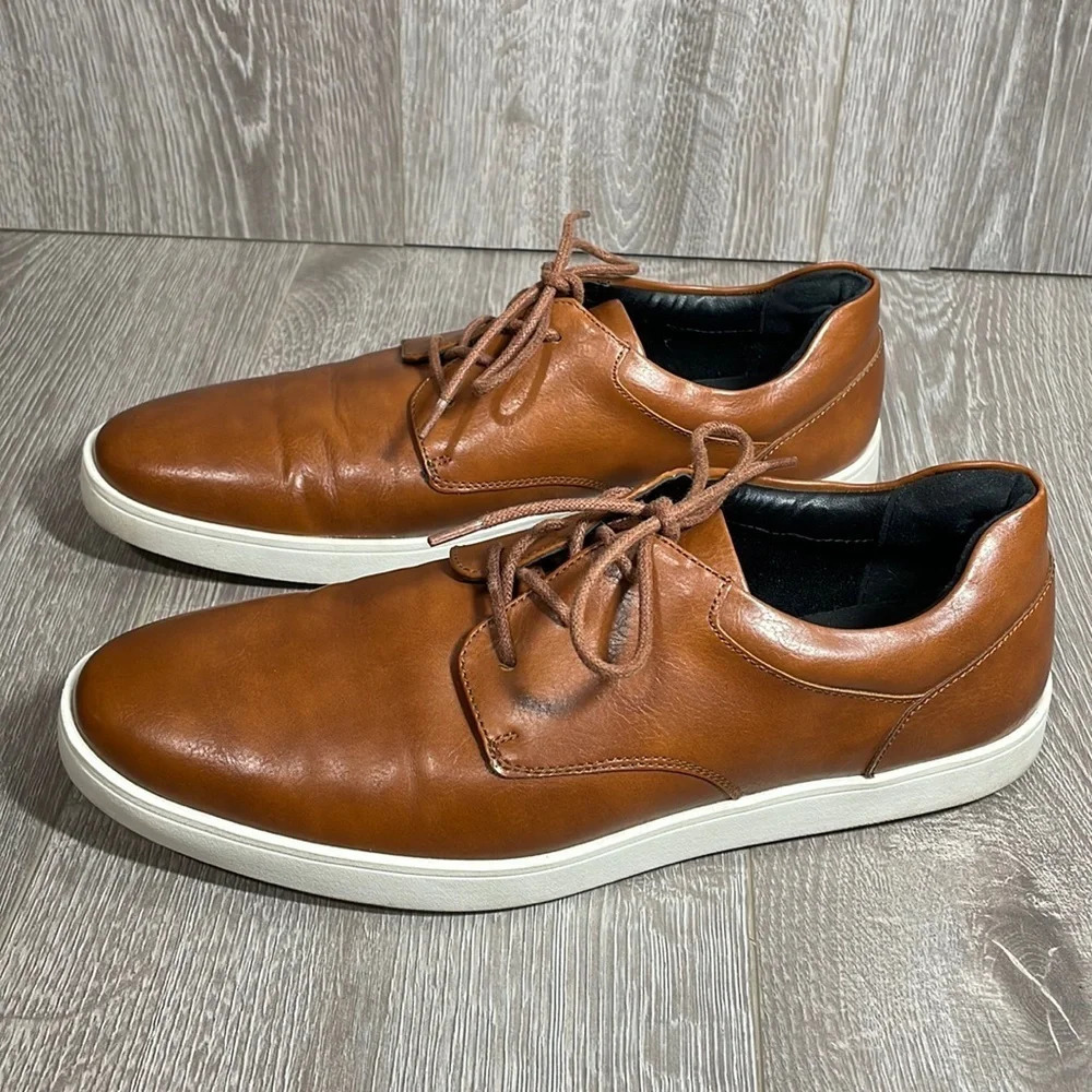 Alfani Casual Lace Up Oxford Sneakers Elston Chocolate Brown 9